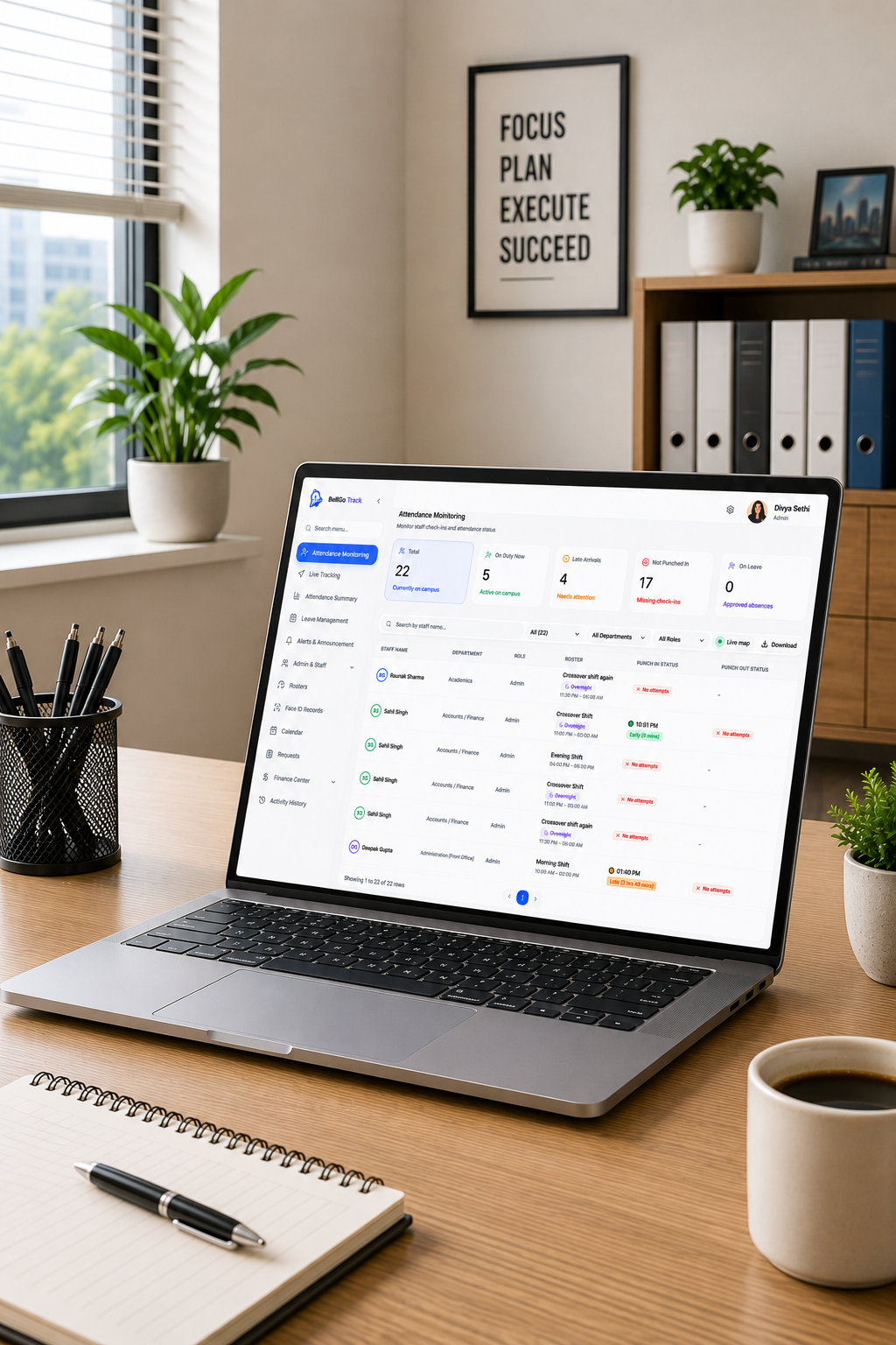 Attendance monitoring dashboard